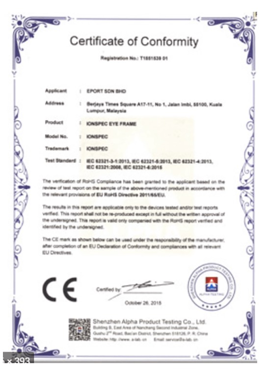 Certificate of Conformity